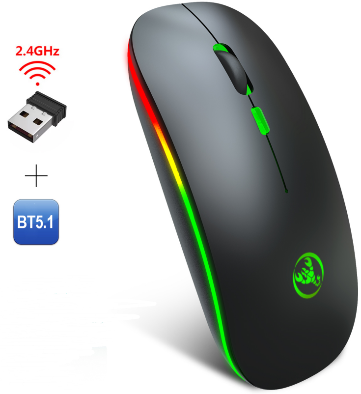 T18-2.4G+BT5.1 Dual-mode charging Wireless Mouse