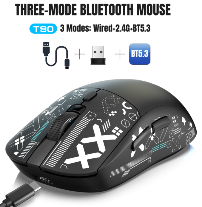 T90-2.4+BT5.1 Dual mode Wireless Mouse